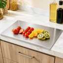 Womefic 304 Stainless Steel Cutting Board with Lip (19.7''L x 15.2''W)