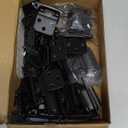 Ravinte 30 Pack 15 Pairs 3/8 inch Inset Cabinet Door Hinges Kitchen Black Semi-Concealed Hinges Face Mount Self-Closing Cabinet Hardware with Bumpers & Screwdriver