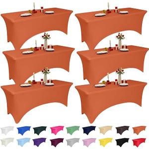 Stretchable Tablecloth Table Cover, Fitted Stretch Tablecloth for Rectangular Tables Multicolor Pack of 6 Size 20x20x36