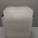 IRIS USA 19 QT Plastic Storage Box with Lid and Latches - 6 Pack - BPA-Free, See-Through Organizing Solution, Durable Nestable Stackable Containers, Secure Pull Handle - Clear