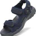 FLARUT Men's Athletic Sandals Sport Outdoor Hiking Sandals Open Toe Leather Walking Sandals Beach Water Shoes (10)