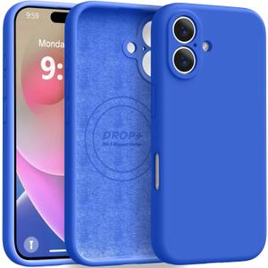 Magnetic for iPhone 16 Case [Compatible with Magsafe] [Premium Silicone Satin-Smooth Touch] Slim Shockproof Anti-Scratch Microfiber Lining Case, 6.1 inch, Klein Blue
