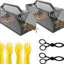 2 Pack Humane Rat Trap, Live Animal Trap Outdoor & Indoor Use, Reusable Automatic Continuous Mouse Cage Rodent Trap for Mice, Rats, Chipmunks, Voles, Easy Catch & Release