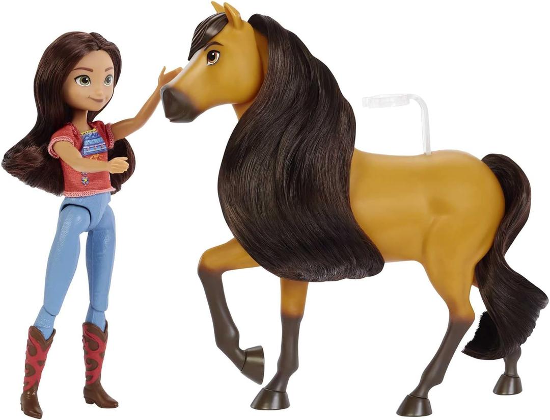 Spirit Lucky Doll (7 in) with 7 Movable Joints, Fashion Top, Treats, Brush & Spirit Horse (8 in) with Soft Mane & Tail, Great Gift for Ages 3 Years Old & Up