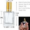 YU FENG 12pcs Clear Perfume Spray Bottles 15ml Glass Fine Mist Sprayer Empty Spray Bottles Refillable Container Perfume Atomizer for Cleaning, Essential Oil, Liquid