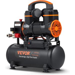 VEVOR 2.1 Gallon Air Compressor, 1.2HP 2.2 CFM@90PSI Air Compressors with Max. 116PSI Pressure, Oil Free Compressor Tank for Auto Repair, Tire Inflation, Spray Painting, Woodwork Nailing