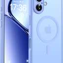 TOCOL for 17 Case, Full Camera Protection, Builtin Magnetic Ring, Compatible with Magsafe Charger, Drop Protection, Translucent Matte Phone Case for 17 6.3 inch (Light Blue)