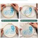 Generic Cartoon Simple Figure Sea Turtle 11CT Stamped Cross Stitch Kits with Hoop Easy for Beginners Child Needlepoint Counted Embroidery Kits Art Craft Wall Decor 12x12IN(4)