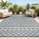 JONATHAN Y Moroccan Reversible Washable Indoor Outdoor Area Rug 3X5 Navy/Cream, Zana Modern Geometric for Backyard, Patio, Porch, Easy-Cleaning, High Traffic, Pet-Friendly, Non-Shedding (SVH110A-3)