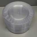 Prestee 102 Clear Plastic Plates Disposable - 6.25-inch Heavy Duty Hard Plastic Clear Plates for Party - Elegant Round Cake, Dessert, Salad, Appetizer, Dinner - Plate for Holiday Parties