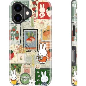 MERRO for iPhone 17 Case - Wireless Charging Compatible - Dual-Layer Hard Shell & Silicone Cover - Protective Phone Case with Cute Wildflower Designs for Women - Cute Collage