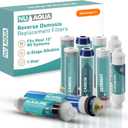 NU Aqua Reverse Osmosis Water Filter System Replacement Set - 6 Stage 1 Year Alkaline Under Sink Kit - Membrane, Sediment, Carbon Filters, Parts & Fittings - Universal RO Filtration Cartridge Pack