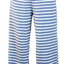 RoseSeek Girl's Striped Straight Leg Pants Elastic Waist High Rise Casual Long Trousers Blue, 11Y