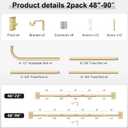 Hei!Dear 2 Pack Blackout Curtain Rod for Windows 48 to 84 inch (4-7Ft), Wrap Around Room Darkening Curtain Rods, 5/8" Samll Adjustable Modern Decorative Window rod,Gold