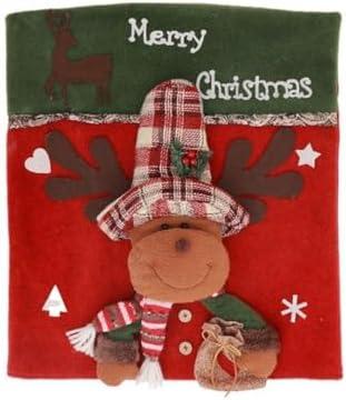 2 pcs Christmas Decoration Chair Set Stool Doll Cover Home (2 Pack) (high hat Chair Cover elk 9)