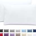 Bare Home Microfiber Pillow Cases - Queen Size Set of 2 - Cooling Pillowcases - Double Brushed - Easy Care - Envelope Closure (Queen Pillowcase Set of 2, White)