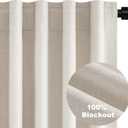 Cream Ivory 70 Inch Wide Curtains 92 Inches Long for Living Room Light Filtering Non See Through Farmhouse Pleated Curtain Hooks Rings for Patio Sliding Door Dining Room Large Window 1 Panel 70x92