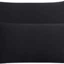 2 x FLXXIE King Pillow Cases Set of 2, Soft Microfiber Pillow Covers with Envelope Closure, Wrinkle, Fade and Stain Resistant Pillowcases, 20x36, Black
