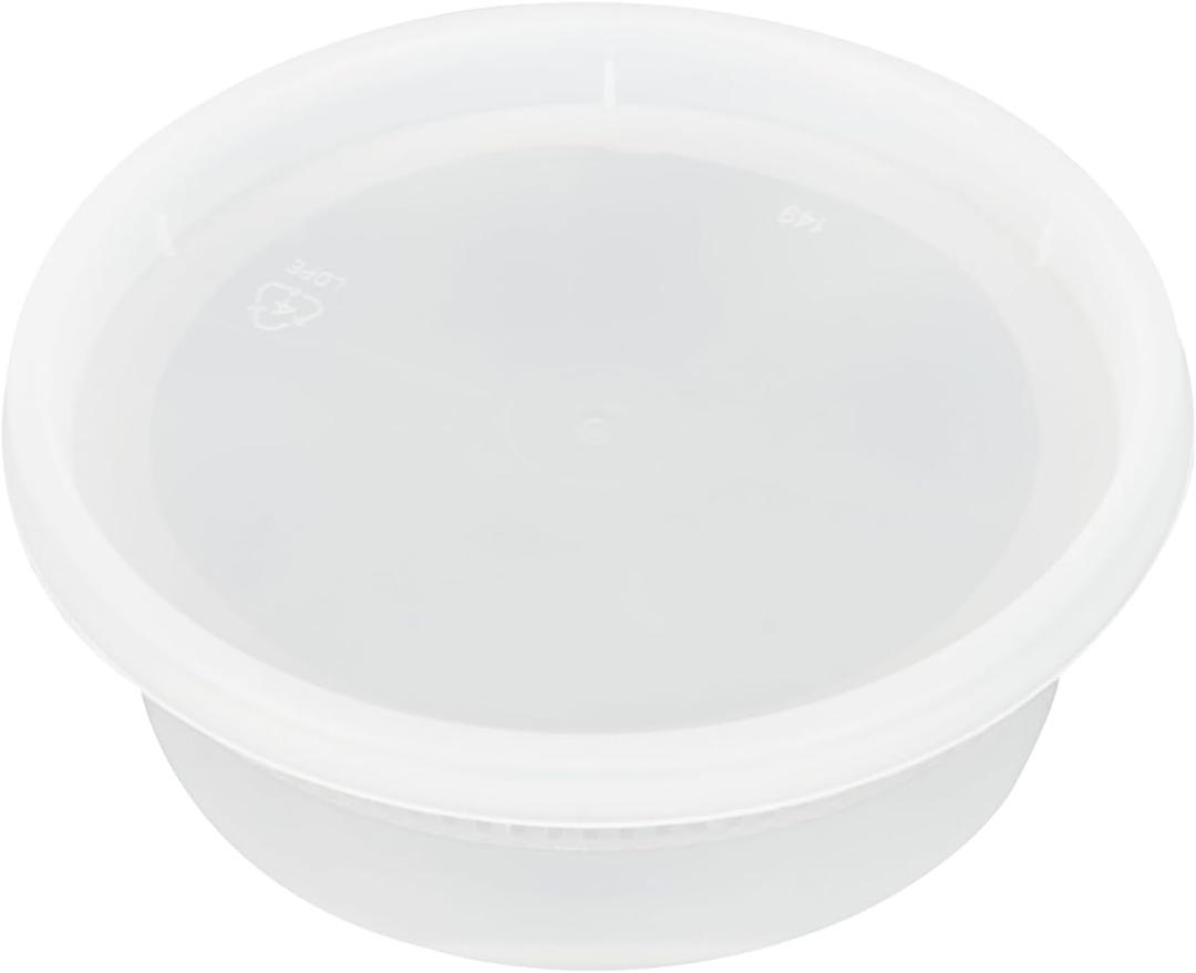 Restaurantware-Asporto 8 Ounce Deli Containers With Lids, 100 Microwavable Round Soup Containers - Clear Plastic Lids Included, Do Not Contain BPA, Clear Plastic Soup Containers, Disposable