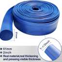 YASHINE PVC HOSE 1-1/2"*100ft, Pool Backwash Hose, Heavy Duty Reinforced Blue PVC Lay Flat Water, For Swimming Drain Pools and Clean Filters, with 2 Clamp