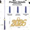 Kenning 10 Pack DIY 2026 Graduation Tassels 7.8 in Royal Blue Graduation Cap Tassels with DIY Friendship Beaded Bracelets Kit, Grad Tassel Charms Gifts for High School College Phd Grad Ceremony