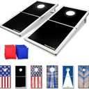 GoSports 4 x 2 ft Aluminum Cornhole Game Sets  Choose LED Lights or Standard - Set Includes 2 Foldable Regulation Size Boards, 8 Bean Bags, & Rules
