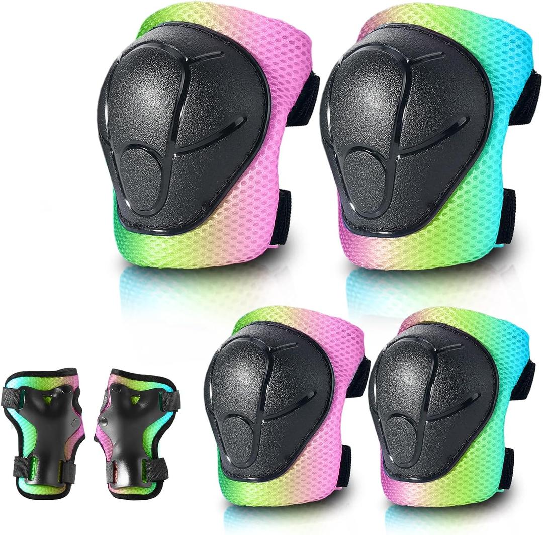 Skateboard Pads Kids/Youth/Adult Shield Elbow Pads and Wrist Guards Protective Gear,Strong Double Straps&Adjustable Easy-Fix Clips for Skateboarding,Rollerblading,ScooterRoller,Skating,Bicycle (Medium, Fruit color) Skateboard Pads Kids/Youth/Adult Shield Elbow Pads and Wrist Guards Protective Gear,Strong Double Straps&Adjustable Easy-Fix Clips for Skateboarding,Rollerblading,ScooterRoller,Skating,Bicycle (Medium, Fruit color)
