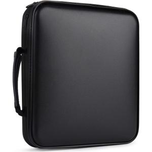 160 Capacity CD/DVD Case Organizer - Heavy Duty DVD Case Book Wallet (Black)