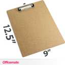 Officemate Recycled Wood Clipboards, Low Profile Clip, 6 Pack Clipboards, Letter Size (9 x 12.5 Inches), Brown (83806)