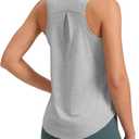 Women's Workout Tops Sleeveless Athletic Tank Tops Running Quick Dry Gym Shirts Lightweight (L)