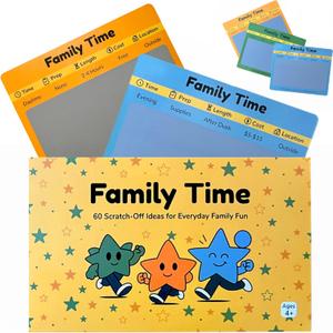 2 x Family Time 60 Scratch-Off Activity Cards with Day & Night Markers – Fun Family Games for Kids & Parents – Screen-Free Adventure Ideas & Unique Gift for Christmas,Birthday,Stocking Stuffers & Holidays