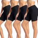 wirarpa Women's Cotton Boy Shorts Underwear Anti Chafing Soft Biker Short Plus Boy Shorts Panties 4 Pack, Large