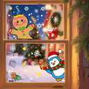 Christmas & Halloween Static Window Clings Set (20x30cm & 35x28cm),8-10 Designs/Pack, Removable Decals for Glass (Christmas Festive Carnival, Polyvinyl Chloride, Large)