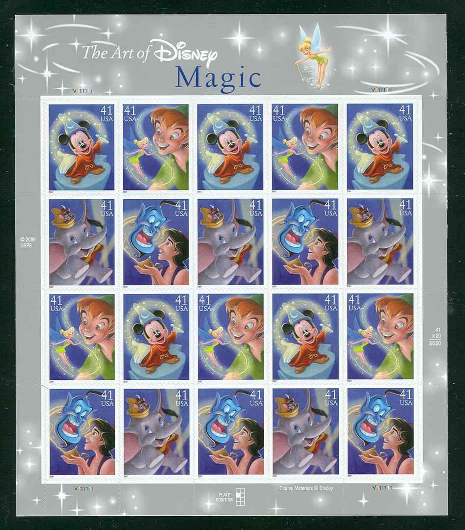 USPS The Art of Disney Magic Collectible Stamp Sheet