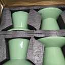 Ceramic Elevated Cat Food Bowls,6.2" Wide,4-Pack,Green