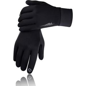 SIMARI Winter Gloves for Women Men - Cold Weather Thermal Touch Screen Ski Snow Glove Liners, Non-Slip Palm & Warm Fleece Lined, for Running Cycling Driving Hiking Walking Sports Outdoor Texting Work (Medium, Black)