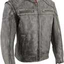 Milwaukee Leather MLM1509 Men's Distressed Brown 2 in 1 Leather Jacket with Zip-Off Sleeves (Large)