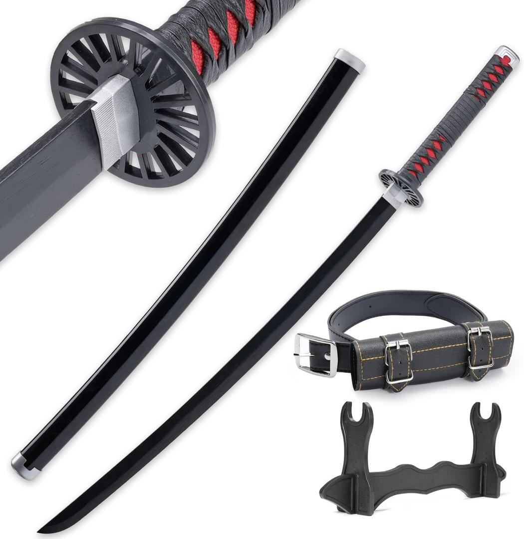 Cold Blade Demon Katana - 41 Inch Anime Replica with Belt and Stand - Durable Sword Perfect for Cosplay - Nichirin Sword with Authentic Design