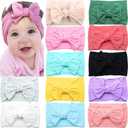 CÉLLOT Super Stretchy Soft Knot Headbands with Hair Bows Head Wrap Hair Accessories For Newborn Baby Girls Infant Toddlers Kids