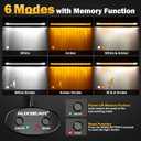Auxbeam 50 Inch LED Straight Light Bar 6 Modes Amber White Strobe Lights