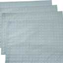 SARO LIFESTYLE 2136.A1319B Cousu Collection Stitched Line Placemats (Set of 4) 13" x 19" Aqua