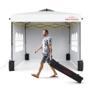 10x10 Pop Up Canopy with Sidewalls, Easy Up Canopy Tent, Heavy Duty Tents for Parties, One Person Set Up Event Tent, White