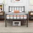 DIIYIV Twin Bed Frame-Classic Metal Platform Bed Frame,Mattress Foundation with Steel Slat Support,Under Foundation Storage,No Box Spring Needed, Easy Assembly, Twin Size