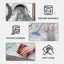 Modern Abstract 2x8 Washable Hallway Runner Rug, Non-Skid Soft Kitchen Runner Rugs for Entryway Laundry Room Living (Cyan/Multicolor)