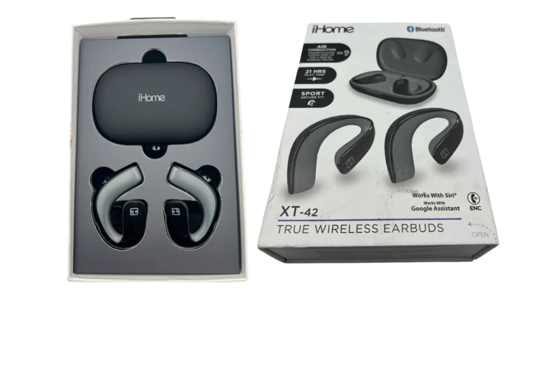 iHome XT42 True Wireless Earbuds Sport Air Conduction EarHook Headphones