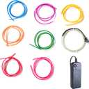 MaxLax EL Wire DIY Mutilcolor, 9.8ft/3m Portable Battery Pack Neon Lights Strip 360 Cuttable Glowing Rope Lights for Parties, Halloween