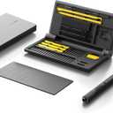 HOTO Precision Screwdriver Set, 110 Upright Workpad, Mini Electric Screwdriver with Charging Dock, 0.05/0.2 Nm Torque, LED Light, 26 Bits and 10 Repair Tools for Electronics, Phones, Laptops