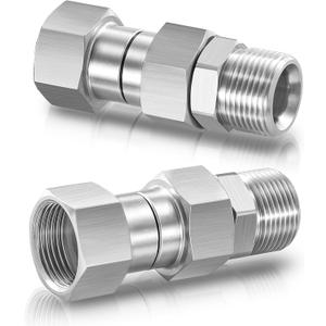 M MINGLE Pressure Washer Swivel Fitting, Metric M22 14mm Thread, Stainless Steel, 4500 PSI, 2 Pcs