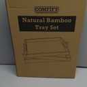 Comfify Bamboo Serving Trays  Set of 3 Ottoman Trays for Food, Entertaining, and Decor  Minimalist Design
