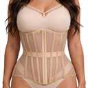 Mesh Corset Waist Trainer for Women - Underbust Corset Lace Up - Waist Cincher Shapewear - Body Shaper, S